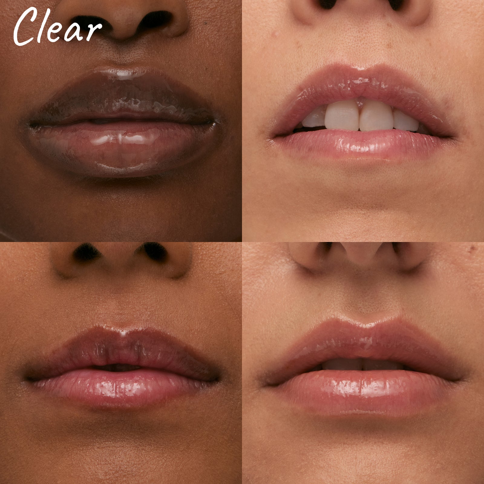 Models wearing Clear Tripeptide Lip