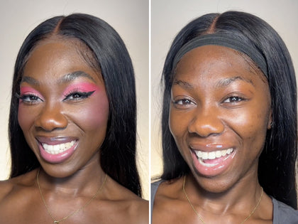 Before and After using Oat Cleansing Balm