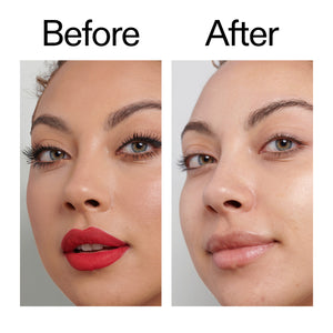 before and after of customer using Oat Cleansing Balm