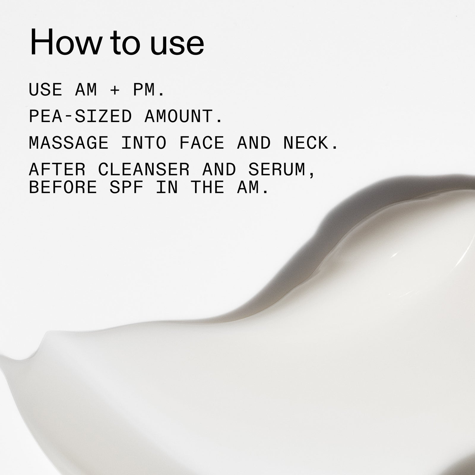 Instructions on how to use a Vitamin B, C and E Moisturizer with a white bowl in the foreground