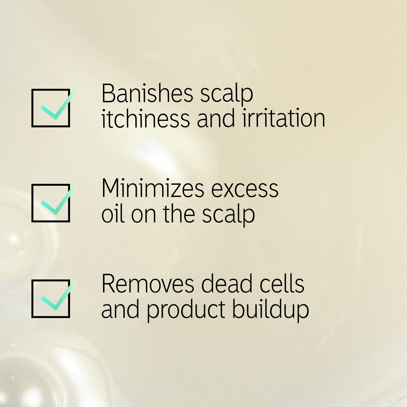 Goop with text overlay  'Banishes scalp itchiness and irritation, minimizes excess oil on the scalp and removes dead ells and product buildup'