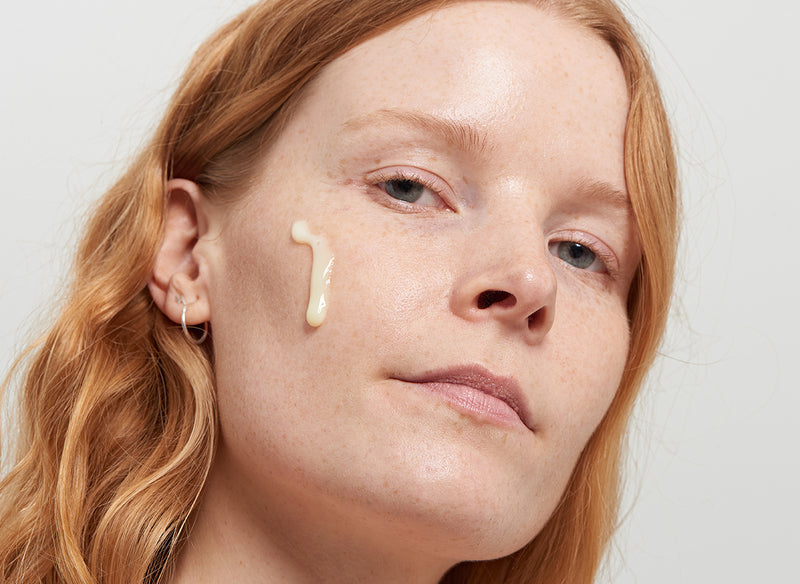 Model with Retinol on her cheek