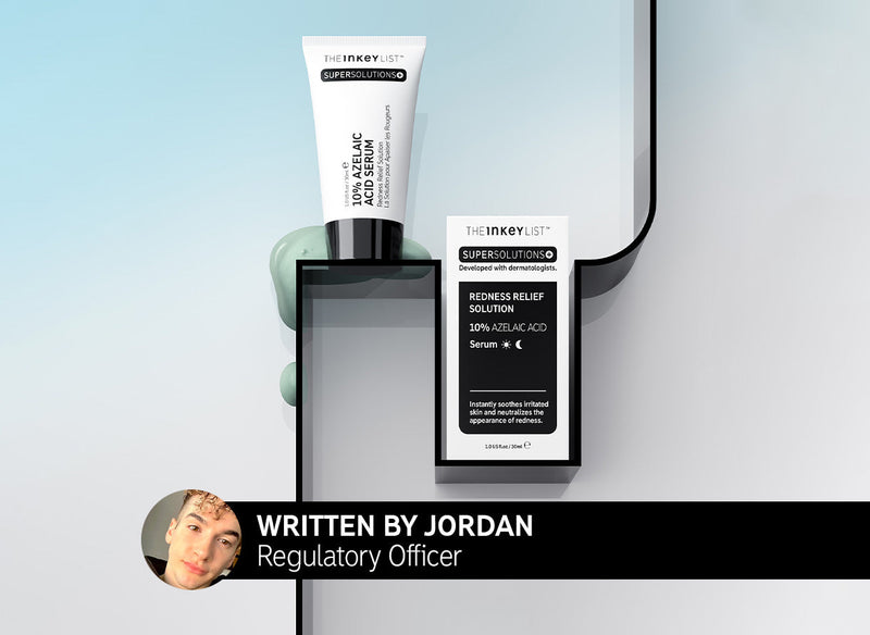 Model holding Azelaic Acid bottle