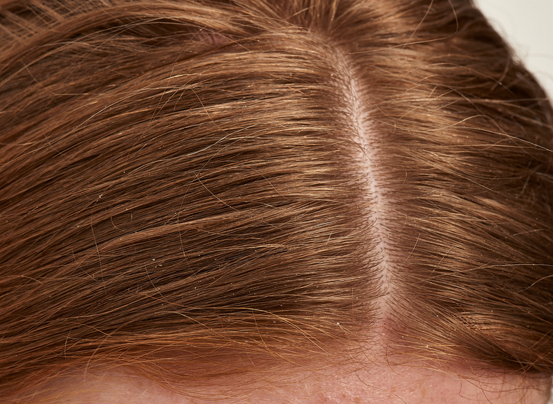 Close of up hair parting