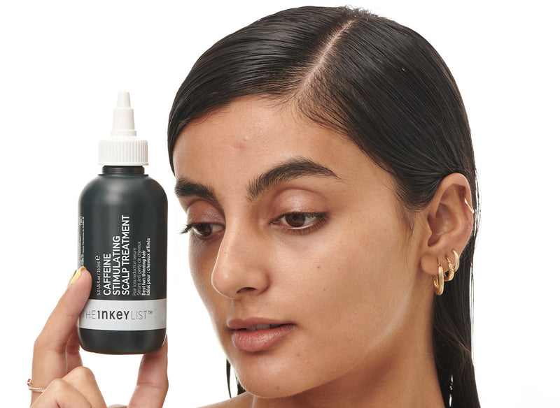 Model with Caffeine Scalp Treatment