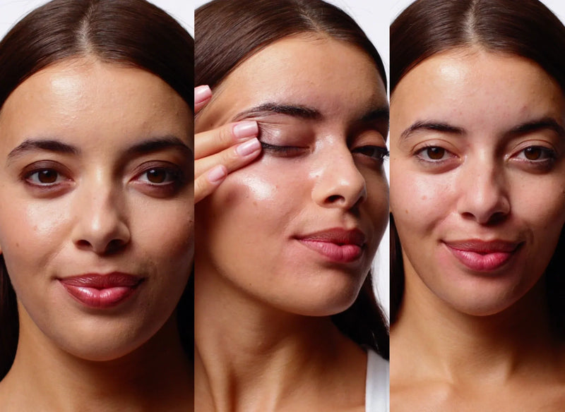 Before and after cleansing with the Oat Balm Cleanser