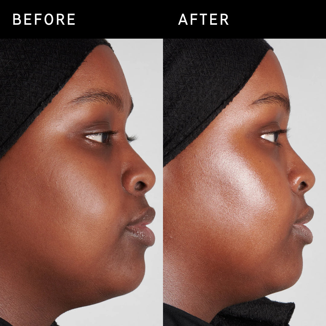 Polyglutamic Acid Dewy Sunscreen SPF 30 Before & After on model