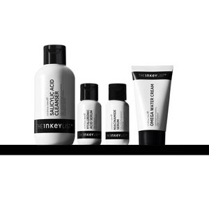 Set of skincare products from The Inkey List on a white background