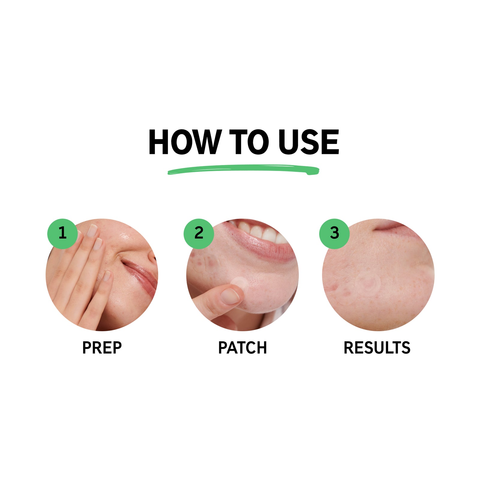 How to use: 1. Prep, 2. Patch, 3. Results
