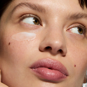 Model with Caffeine Eye Cream on her face