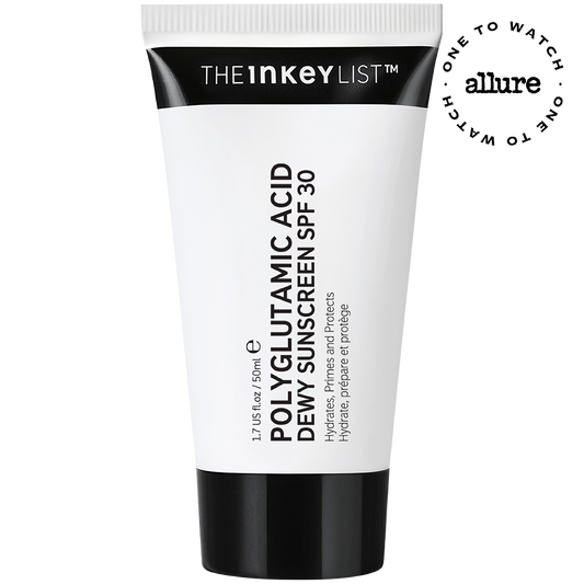 Polyglutamic Acid Dewy Sunscreen SPF 30 pack shot with allure award badge