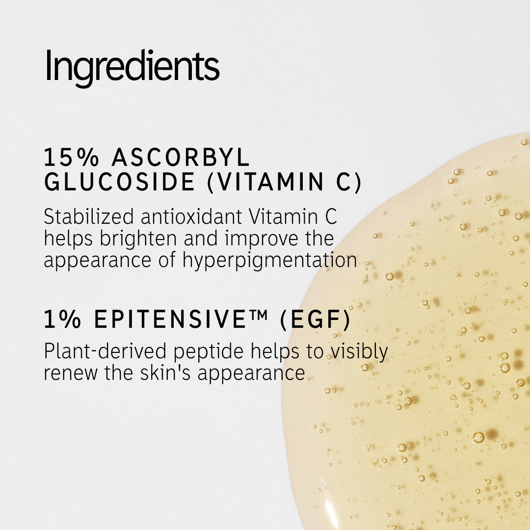 Key ingredients in 15% Vitamin C Serum + EGF 