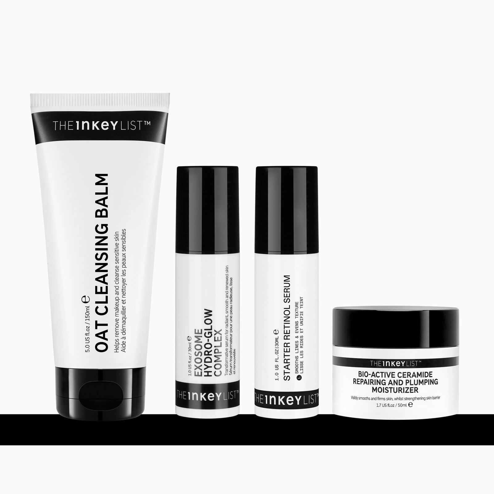 Set of skincare products from The INKEY List on a white background