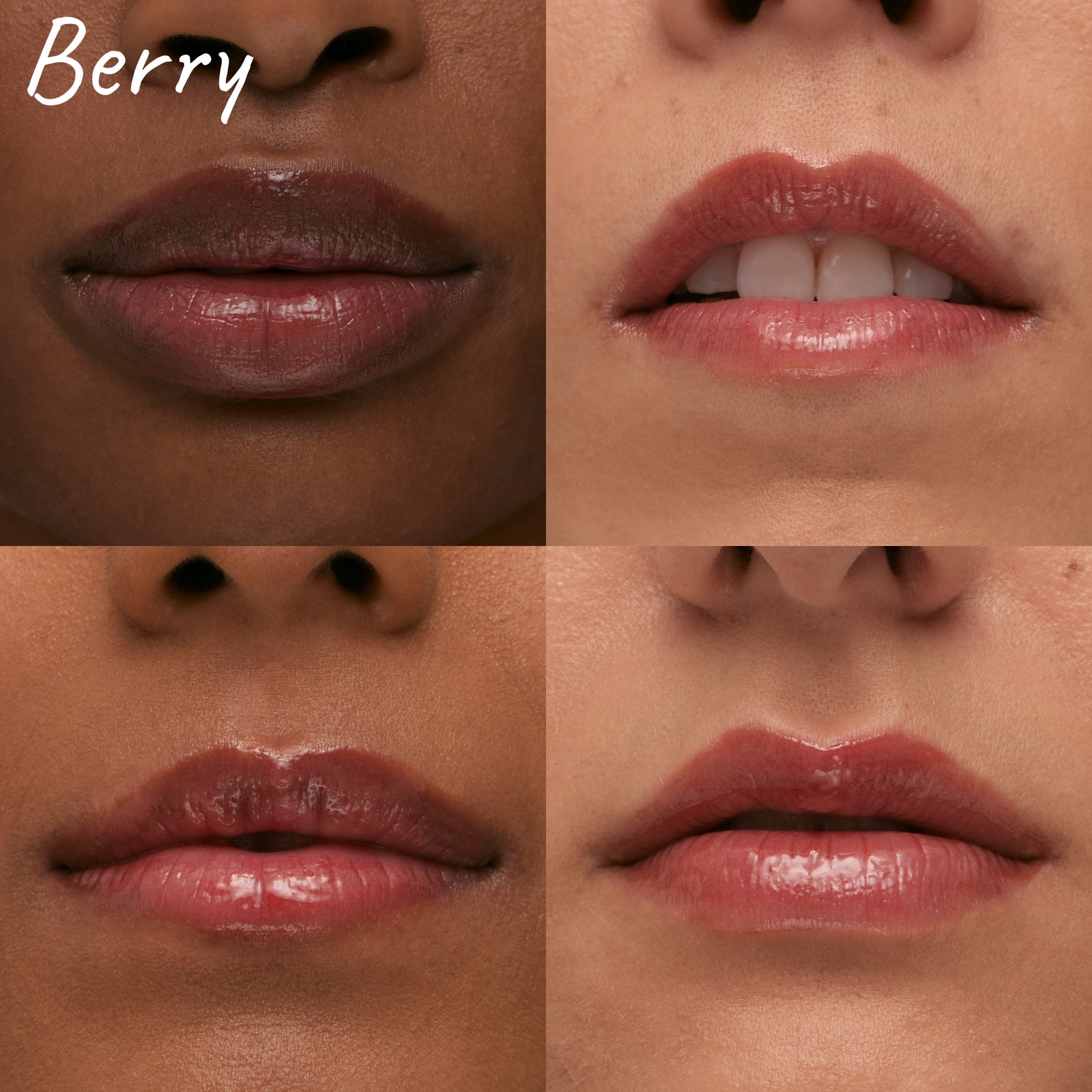 Models wearing Berry Tripeptide Lip