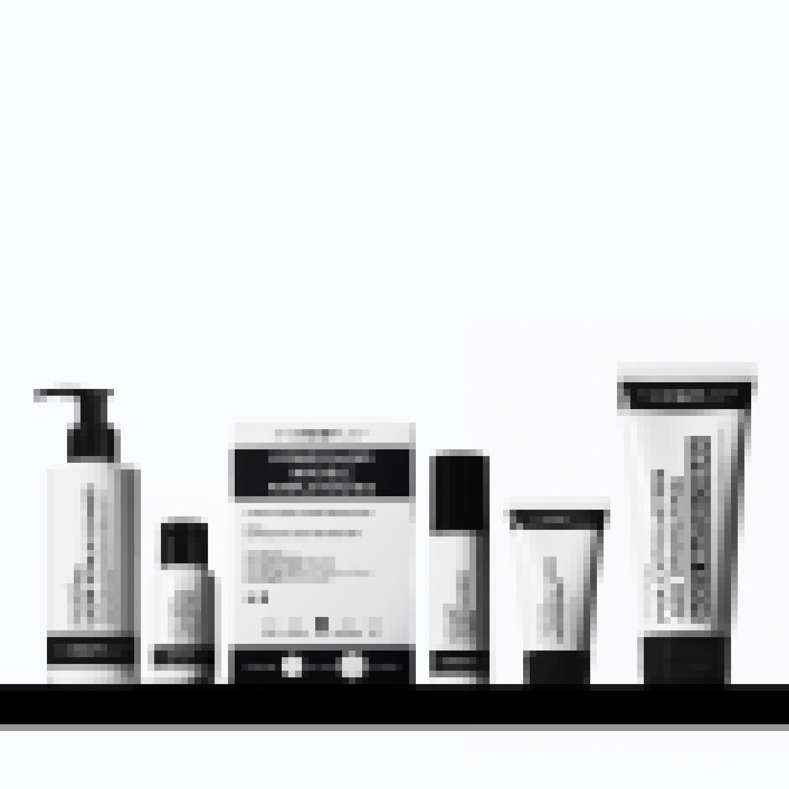 Set of skincare products on a white background