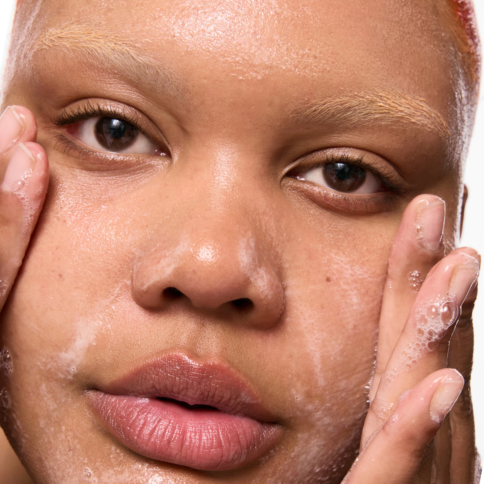close up of woman's face
