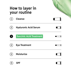How to layer Succinic Acid Treatment in your routine
