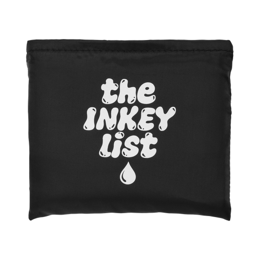 Black pouch with 'the INKEY list' text on a white background