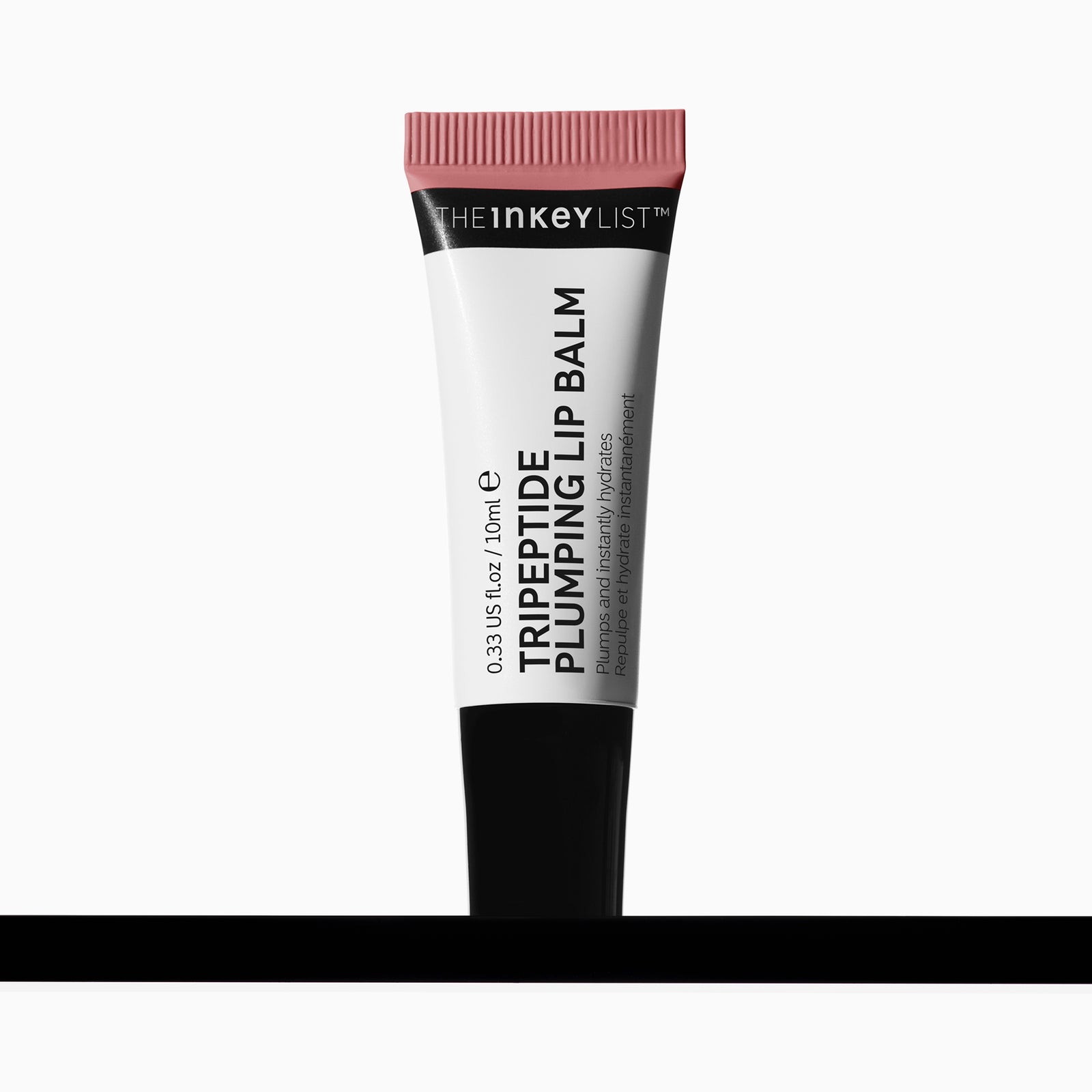 Tube of The Inkey List Tripeptide Plumping Lip Balm in Mocha on a white background
