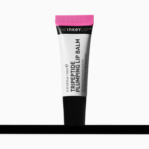 Tube of The Inkey List Tripeptide Plumping Lip Balm in Pink on a white background