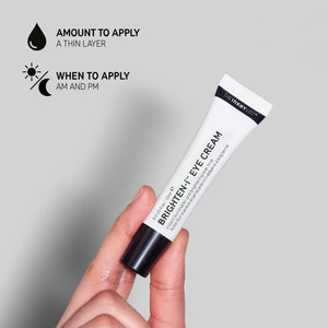 How and when to apply Brighten-i Eye Cream info graphic