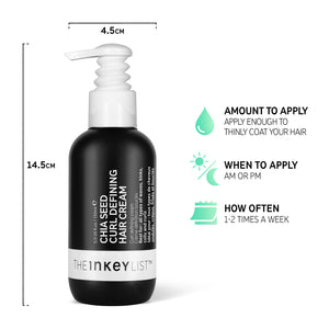 Infographic with amount to apply (enough to thinly coat hair), when to apply (AM or PM) and how often (1-2 times a week)