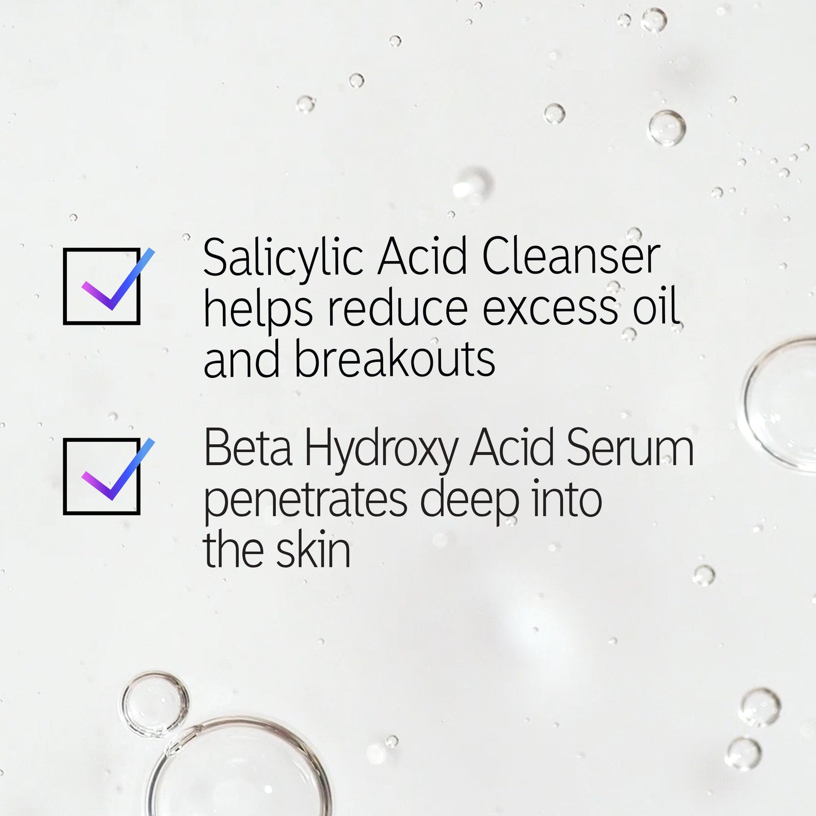 Deep Cleanse Duo ingredient benefit checklist