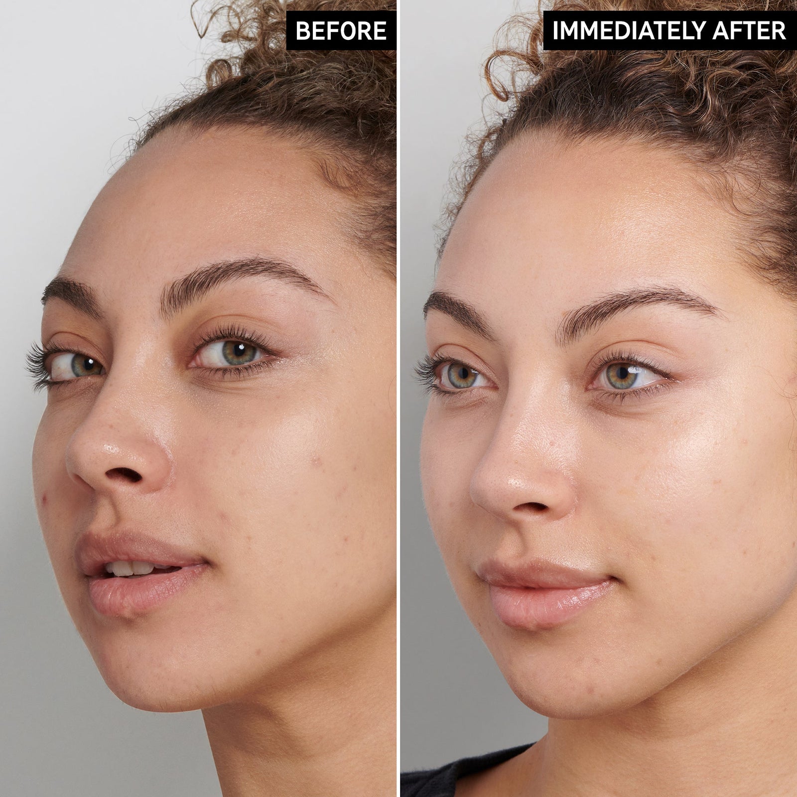 Before and After of model using Fulvic Acid Cleanser
