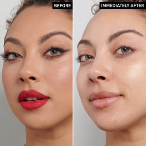 Before and after of Model using Oat Cleansing Balm